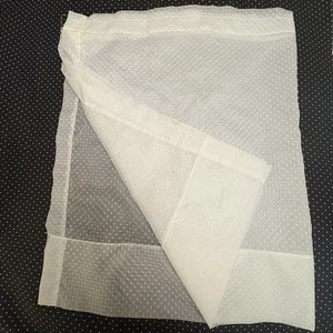 JCPenny Dotted Swiss White Sheer Gardine Paneele Kurz 2er Set Weiße Punkte 39 W 23 L - Bild 1 von 9