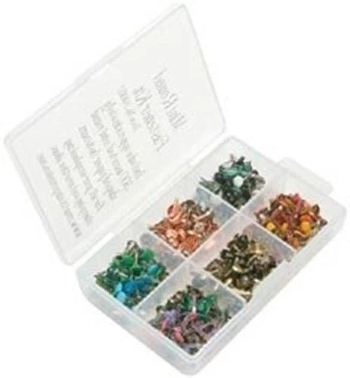 Creative Impressions Mini Painted Metal Paper Fasteners Kit, Assorted Colors Rou - Image 1 of 1