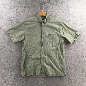 Wolverine Boots & Gear Shirt Mens M Cotton Olive Green Button Down Short Sleeve - Picture 1 of 15