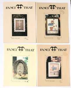 4 FANCI THAT FOLK ART ANGEL CROSS STITCH CHARTS, SPRING, SUMMER, FALL, WINTER - Picture 1 of 6