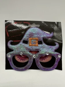 Colorful Iridescent Halloween Witch Hat Theme Masquerade Party Mask Glasses - Picture 1 of 3