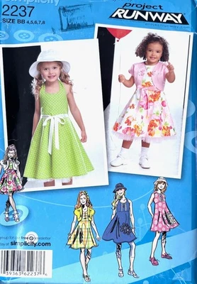 Simplicity Sewing Pattern 2237 Girls Party Dress, Hat & Shrug Sizes 4 5 6 7 8 - Image 1 of 3