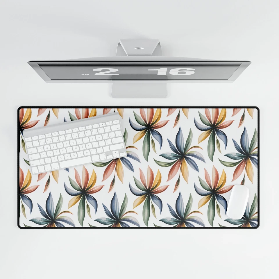 Watercolor Floral Pattern Desk Mat | Botanical Mouse Pad Desk Mat - Image 1 of 1