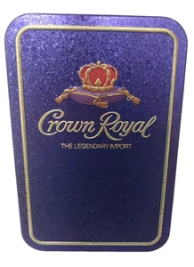 Crown Royal Whiskey Purple Metal Tin Case No Alcohol Tin Only 8.5 x 5.5 x 3.5" - Picture 1 of 3
