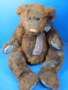 Rare Ty Beanie Bear Buddy Classic Brown Blue Stuffed Teddy Vintage 1999 15" - Picture 1 of 8