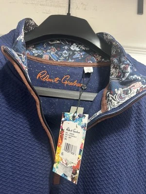 Suéter Robert Graham Remo Cuarto Cremallera Azul Marino Foto 1 de 4