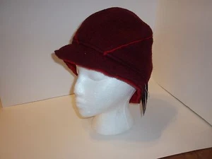 Kathy Jeanne Maroon Deep Red Church Bucket Floppy Cloche Hat One Size (OS) - Picture 1 of 4