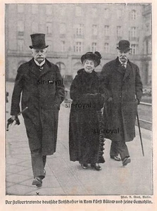 Principe Bülow a Roma - 1915 - Immagine storica ~11x14cm - Foto 1 di 1