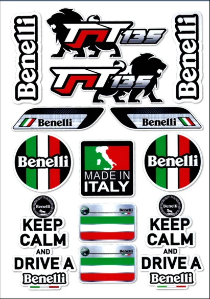 Hoja de calcomanías adhesivas de motocicleta para Benelli TNT 135 negro blanco rojo 27 x 18,5 cm Foto 1 de 1