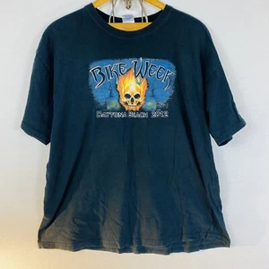 2012 Daytona Beach Motorcycle T Shirt Black Mens XL Bike Week Ghost Rider Grave - Picture 1 of 12