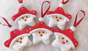 Handmade Felt Christmas Decorations Santa Star - Picture 1 of 2