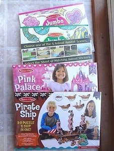 Melissa & Doug 3-D Puzzles & Jumbo Coloring Books Bundle (New) Free Shipping - Picture 1 of 12