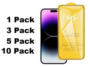 Full Coverage Edge to Edge Tempered Glass Screen Protector for iPhone 14 Pro - Picture 1 of 1