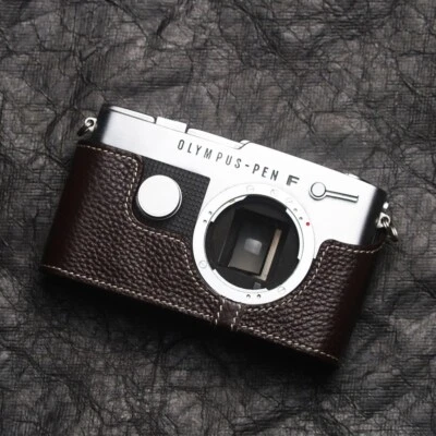 Funda bolsa de cuero de vaca real para cámara fotográfica Olympus PEN FT Foto 1 de 4