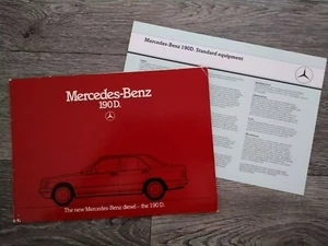 MERCEDES-BENZ W201 190 D 190D Diesel Saloon UK Brochure + Spec Sheet 1984 - Picture 1 of 1