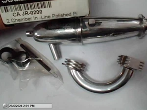 NEW Polished Off Road Tuned Pipe Set Grenade 1/8 Caster #CA JR 0200 - Picture 1 of 1