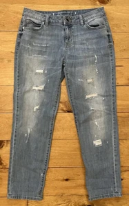 Jennifer Lopez Boyfriend Jeans Damen 4 Blau Denim Distress Stretch High Rise - Bild 1 von 5