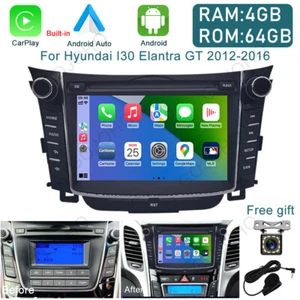 For 2012-16 Hyundai I30 Elantra GT Radio Apple CarPlay Android 13 Car Stereo GPS - Picture 1 of 20