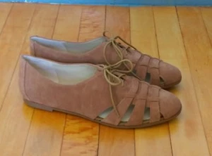 ISAAC MIZRAHI LIVE "Farwin" Oxford-Schuhe 10M camel braun Wildleder LEDER NEU  - Bild 1 von 8