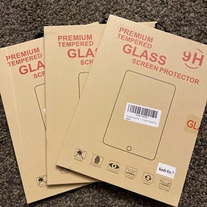 3-Pack Premium Tempered Screen Protector for Amazon Kindle Fire HD 7 inch Tablet - Picture 1 of 3