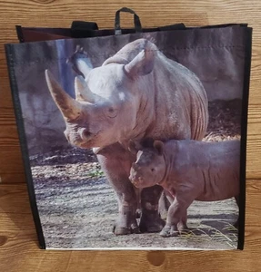 Black Rhinos Safeway Albertsons Oregon Zoo Foundation Reusable Tote Bag NWT - Picture 1 of 3