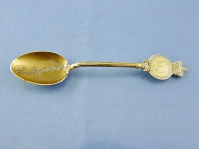 CUCHARA DE RECUERDO ESTERLINA PENETANGUISHENE con 1903 5 centavos TOP POR desconocido Foto 1 de 4