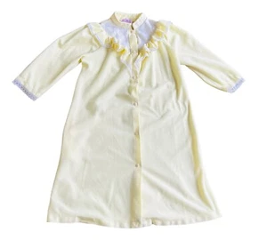 Ma Cherie Girls Yellow Button Up Night Gown Shirt VTG Sz 6 Pajamas Long Sleeve - Picture 1 of 10