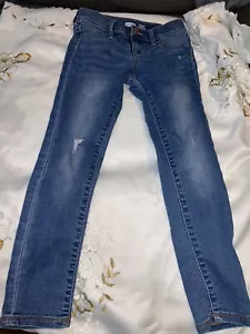 Old Navy Rockstar Adjustable Waist Stretch Skinny Denim Jeggings Girls Size 7 - Picture 1 of 5