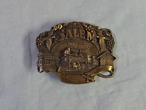 Salem Iowa Sesquicentennial Commemorative Belt Buckle 1835-1985 Siskiyou - Picture 1 of 2