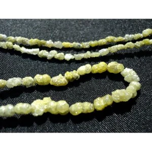 Natürlicher gelber Rohdiamant Rohdiamant Trommeln Perlen 2 mm-4 mm Strang 4/8... - Bild 1 von 3