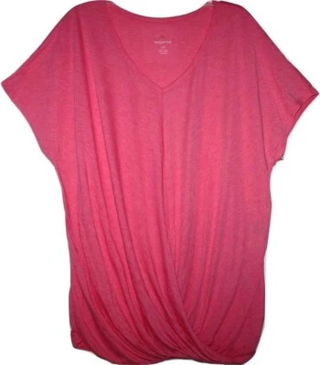 Top de mujer marca Tangerine nuevo con etiquetas M L rosa mezcla modal cuello en V con dobladillo retorcido Foto 1 de 2