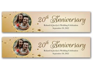 2 x Personalised Anniversary Party Photo Banners - Any Name, Age and Occasion - Picture 1 of 5