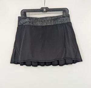 Gonna LULULEMON NERA schiena plissettata SKORT taglia 8 reg pickleball tennis - Foto 1 di 10