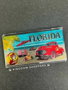 Bucees Buc-ee's Souvenir Florida 2 Sided Magnet Metallic 1.75 x 3.5” New - Picture 1 of 2