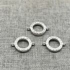 4 pièces de breloques de connecteur cercle en argent sterling 925 avec zircon pour bracelet