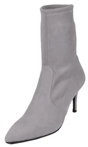 New Stuart Weitzman $598 CLING Gris Grey Suede Ankle Boots Shoes 10 - Picture 1 of 9