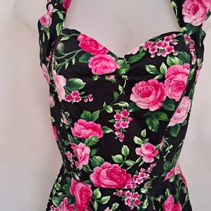 Vestido Vivien Holloway 10 Halter Cuello Años 50 Pinup Rockabilly - Imagen 1 de 9