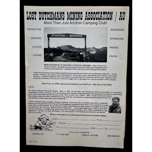 Lost Dutchmans Mining Association Vintage Print Ad 90s Gold Panning Stanton AZ - Bild 1 von 6