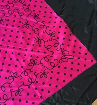 ECHO INTERNATIONAL scarf rose pink 100% acrylic 90 x 90 cm with chipped fabric - Image 1 of 4