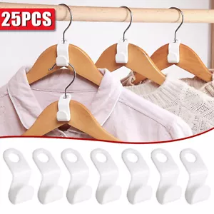 25pcs Space Saver Clothes Hanger Connector Hook Cascading Closet Clip Organizer - Picture 1 of 9