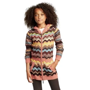 Missoni For Target Girls Chevron Knit Tunic Hoodie Sweater Jacket Size XL - Picture 1 of 9