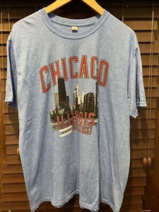 Adult XL Blue Short Sleeve Chicago T-Shirt - Picture 1 of 3