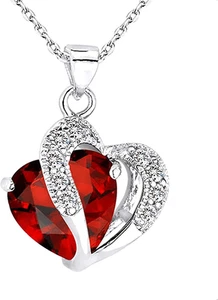 Kette Damen 925 Sterling Silber Zirkonia mit Lebhaft Herz Halskette (Stil 8) - Bild 1 von 1