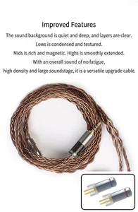 8 Core TFZ Earphone Cable-KBEAR [Crystal-B] Upgrade Cable - Picture 1 of 7