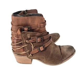 ROAN Bed Stu Boho Rústico Gamuza Cuero Botines Vaquera Country Mujer 8 - Imagen 1 de 7