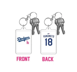 YOSHINOBU YAMAMOTO PINK LOGOS Los Angeles Dodgers MLB Baseball Jersey Keychain - Picture 1 of 5