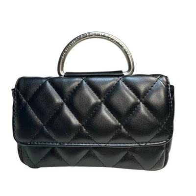 French Connection Mell Quilted Top Handle Crossbody Bag Black NWT Stylish Purse - Image 1 of 4