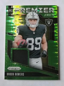 Camisetas Panini Prizm Premier 2024 parche Brock Bowers verde Pulsar Prizm (RC) - Imagen 1 de 2