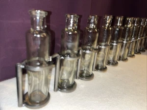 Vtg (10) X 6.5” Bottle/Bud Vase Propagation Planters Connected By Welded Metal - Picture 1 of 19