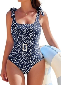 NEW Women's One Piece Swimsuit Tummy Control Swimsuit Slimming Bathing SZ S - Picture 1 of 7
